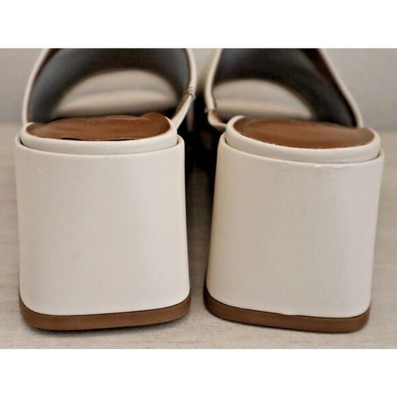 Blondo Women's Sz 9M Bone/Beige Leather Maya Slip-On Heeled Sandal - Picture 11 of 11